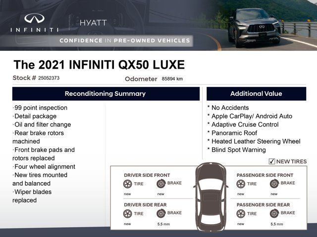 2021 INFINITI QX50 LUXE - No Accidents | Apple CarPlay in Cars & Trucks in Calgary - Image 2