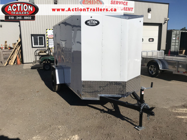 QUAKE 5x10 ENCLOSED CARGO TRAILER W/ EXTRA HEIGHT  in Cargo & Utility Trailers in London - Image 2