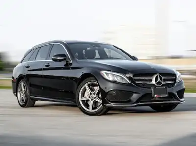 2018 Mercedes Benz C-300 Wagon AMG PKG Black Exterior on Red Interior comes with Navigation and Back...