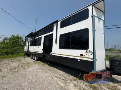Forest River Wildwood Grand Lodge destination trailer 44VIEW highlights: Front & Rear Loft Kitchen I...