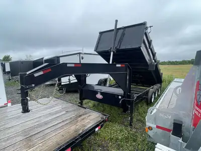 USED 2019 SURE-TRAC 7' x 16' TRI-AXLE GOOSENECK DUMP TRAILER 21,000 LB GVWR! Built for commercial-gr...