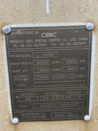 2006 CIMC 53ft Reefer Shipping Container