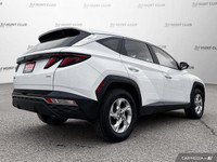 This 2022 Hyundai Tucson Essential SUV boasts a stunning Crystal White exterior and a sleek black cl... (image 6)