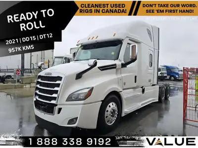 2021 FREIGHTLINER CASCADIA SLEEPER - 956,201 KM - DETROIT DD15 - 505 HP - 280 FUEL CAP - DT12 - 3.08...