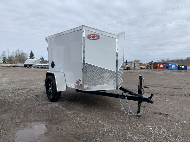 IRON LITE SERIES 4x6 ENCLOSED CARGO TRAILER + DOUBLE BARN DOORS in Cargo & Utility Trailers in London - Image 3