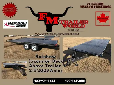 20' Rainbow Excursion Medium Duty Deck Above Trailer 2 5200# axles 8'6in. overall width slide in ram...