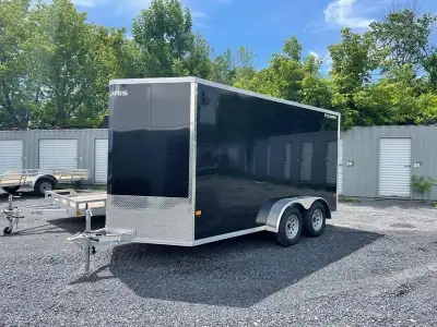 2022 ALCOM 7' x 14' CARGO TRAILER - SIDE DOOR - REAR RAMP - DUAL TORSION BRAKED AXLES (3000 LB) - AL...