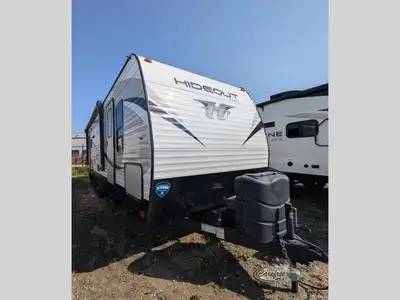 Keystone RV Hideout travel trailer 245LHSWE highlights: U-Shaped Dinette Pantry Double-Size Bunks Ou...