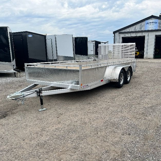 Aluminum 7x16 Tandem Axle Landscape Utility trailer Byfold rear  in Cargo & Utility Trailers in Hamilton - Image 4
