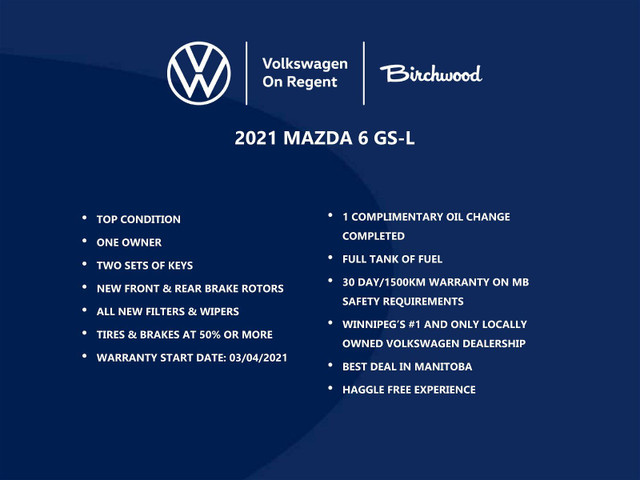 2021 Mazda Mazda6 GS-L One Owner | Sunroof | Leather in Cars & Trucks in Winnipeg - Image 2