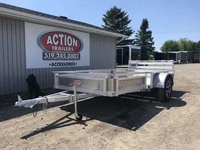 HOMEOWNERS SPACE-SAVER SERIES 6 X 12 ALUMINUM UTILITY TRAILER WITH SOLID ALUMINUM SIDES AND REMOVABL...