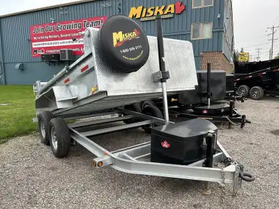 Miska Ultra Low Pro Galvanized 7 Ton Heavy Duty Dump Trailer Hot Dip Galvanized 14,000lb GVWR, 81in....