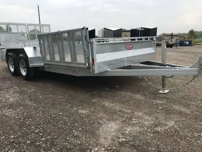 CANADIAN CRAFTSMAN 80in. x 16' HOT DIPPED GALVANIZED LANDSCAPE/UTILITY TRAILER WITH REAR SPLIT GATE...