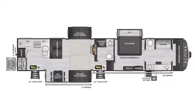 Well, the wait is over for Alpine’s REAR KITCHEN floor plan. This fifth wheel offers dual entrances,...