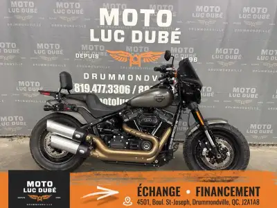 Harley-Davidson FXFBS Fat Bob 114 2018 44 635 KM MOTO CANADIENNE ALARME MOTEUR 114 M8 FAIRING GUIDON...