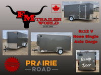 2024 Prairie Road 6x12 V Nose Cargo Trailer Single Axle Ramp 1x3
