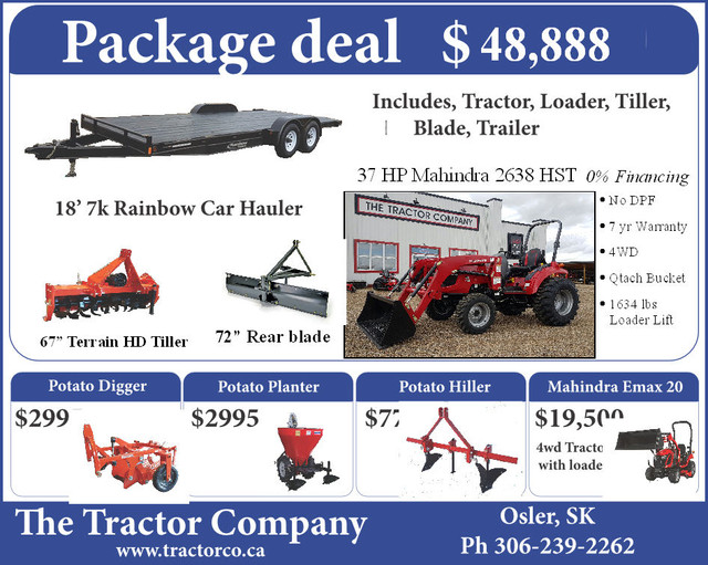 Package Deal 2024 MAHINDRA 2638 0% for 84 Month in Farming Equipment in Saskatoon - Image 2