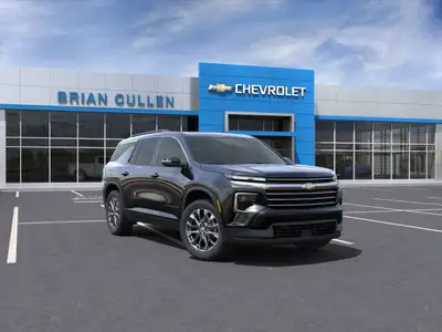 The 2025 Chevrolet Traverse LT in striking black offers unparalleled all-wheel drive performance wit...