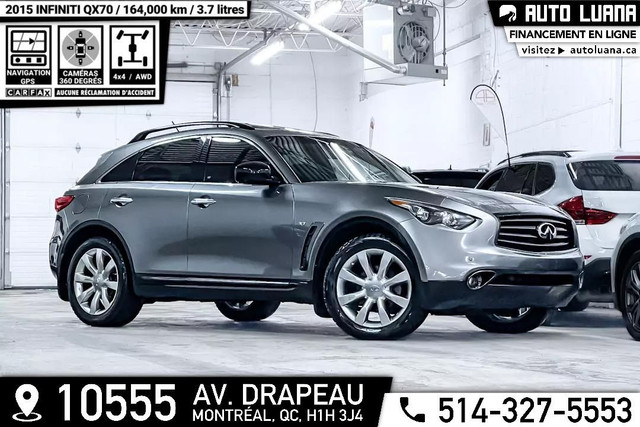 2015 INFINITI QX70 S AWD/NAVIGATION/CAM 360/MAGS/CARFAX CLEAN in Cars & Trucks in City of Montréal