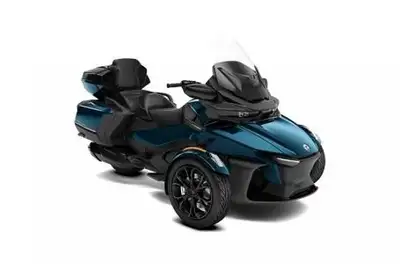 NEW 2024 Can-Am RT in petrol metallic/black. This 2-up touring model features the Rotax 1330 ACE eng...