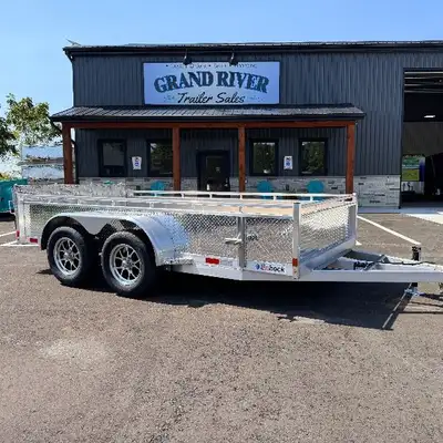 Grand River Trailer Sales Utility , cargo , ladscape Aluminum 7x14 Tandem Axle Landscape Utility Tra...