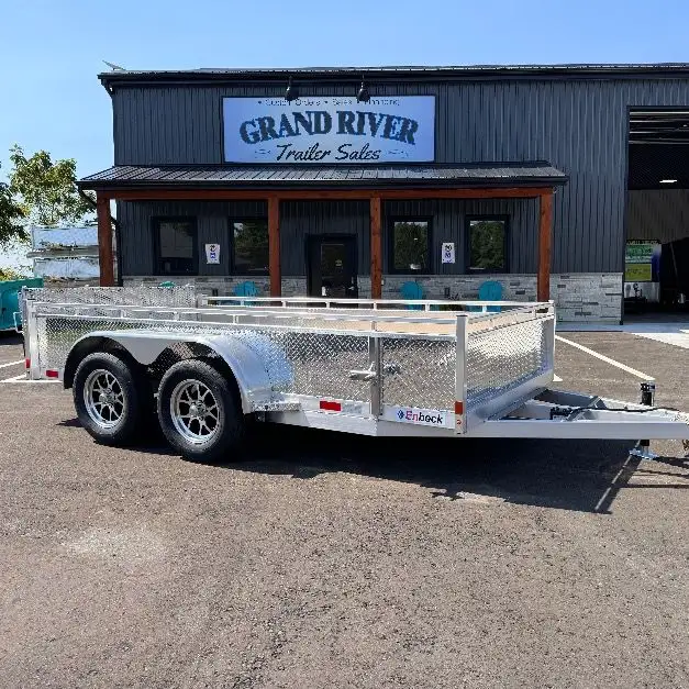 Aluminum 7x14 Tandem Axle Bifold ramp Landscape Utility Trailer in Cargo & Utility Trailers in Brantford - Image 2
