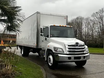 2020 Hino 338 24 Foot Cube Van with Powered Tailgate J08E 7.6L Diesel Maxon Powered Tailgate Exhaust...
