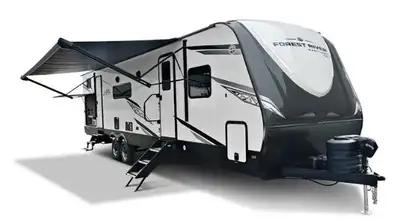 EAST TO WEST Alta travel trailer 2810KIK highlights: Tri-Fold Sofa Desk Outside Kitchen Front Privat...