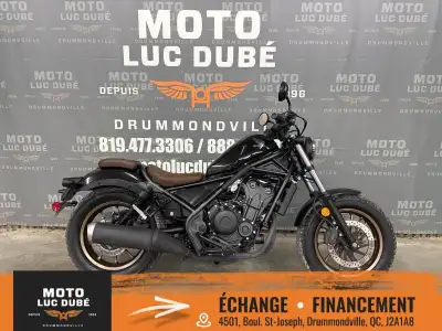 Honda Rebel 500 ABS 2024 2 720 KM FREINS ABS SIÈGE BRUN LUMIÈRE AVANT LED NOUS OFFRONS UNE GARANTIE...