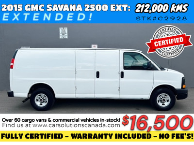 2015 GMC SAVANA-2500***EXTENDED/155***FULLY CERTIFIED*** 2500