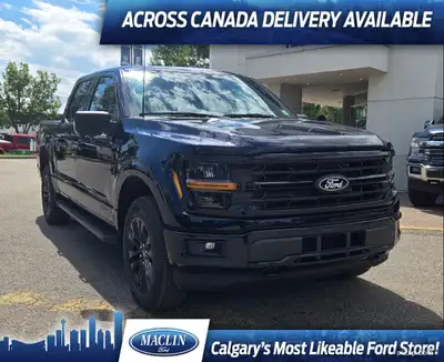 This brand new ANTIMATTER BLUE METALLIC 2025 FORD F-150 XLT is powered by a 3.5L POWERBOOST HYBRID E...