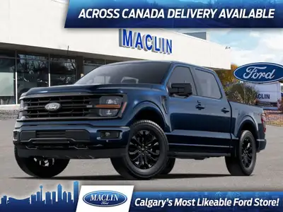 This brand new ANTIMATTER BLUE METALLIC 2025 FORD F-150 XLT is powered by a 2.7L ECOBOOST ENGINE THA...
