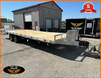 For sale is a Tow Tek Trailers 102" x 25, Heavy-duty C-Channel frame, All Aluminum Deck Over float t...