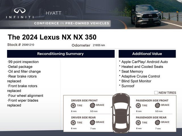 2024 Lexus NX NX 350 - Apple CarPlay | Cooled Seats | Seat in Cars & Trucks in Calgary - Image 2