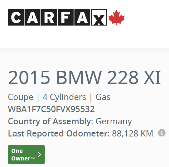 2015 BMW 2 Series 228i xDrive-COUPE--ONE OWNER--CERTIFIED! in Cars & Trucks in Calgary - Image 2
