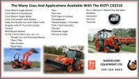 KIOTI TRACTOR WITH CAB OR ROPS WITH MANY DIFFERENT APPLICATIONS