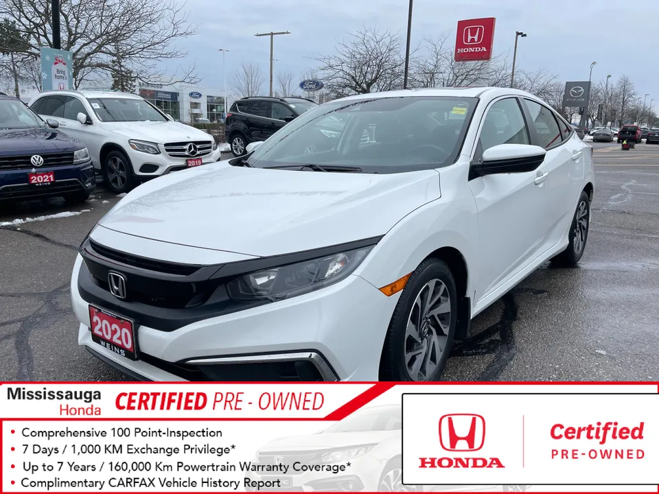 2020 Honda Civic EX /HONDA CERTIFIED/ ONE OWNER/ NO ACCIDENTS