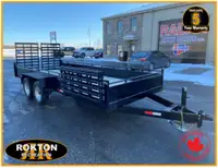 2024 7 x 20 Tandem 5000 lb utility landscape trailer side gate