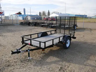 NEW 2025 SWS 5 x 10' Utility Trailer Single Axle 3500 lb Axle 2" Coupler ST205/75/15" Tires Steel Fe...