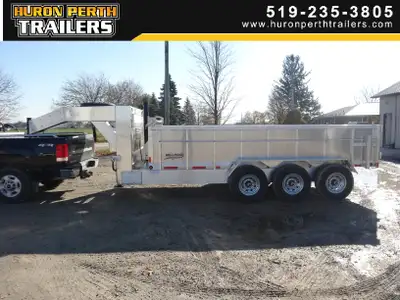 Huron Perth Trailers 2023 Millroad MD716-10GN 7×16 Aluminum Gooseneck Dump Trailer CANADIAN MADE Fea...