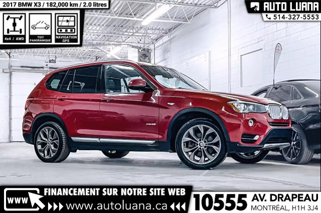 2017 BMW X3 xDrive28i NAVI/TOIT PANO/HUD/CAMERA/ANGLE MORT/MAGS in Cars & Trucks in City of Montréal