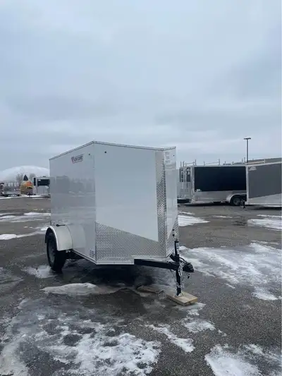 New 2024 5x8 Enclosed Trailer -One in stock, stock#3797 -5'6" interior height -White -GVW: 1034lbs G...