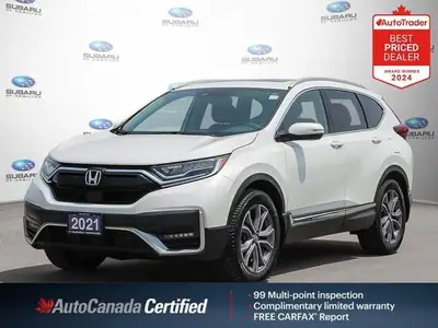 Recent Arrival! White 2021 Honda CR-V Touring Navigation | Leather | AWD| Sunroof AWD CVT 1.5L I4 Tu...