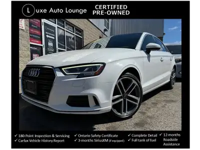 WOW!! Check out this FULLY LOADED 2018 Audi A3 Technik trim with AWD!! Features include: all wheel d...