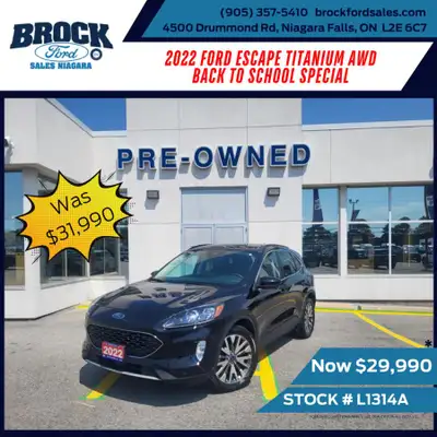 2022 Ford Escape Titanium AWD 2.0L i4 Engine Titanium AWD with Equipment Group 401A 2.0/L EcoBoost t...