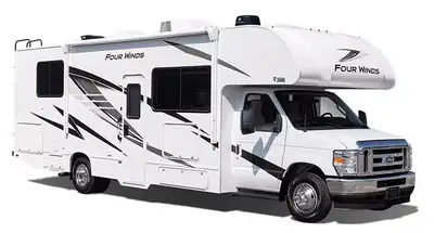 Thor Motor Coach Four Winds Class C gas motorhome 25V highlights: Convertible Twin Beds Dream Dinett...