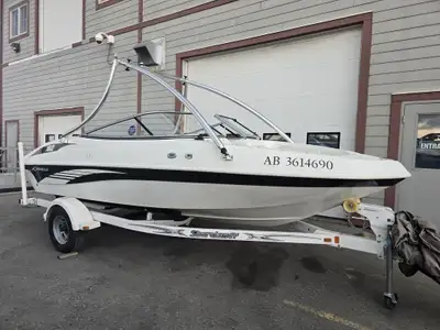 WAKEBOARD TOWER FIBERGLASS LINER WITH SNAP IN CARPET SINGLE AXLE TRAILER