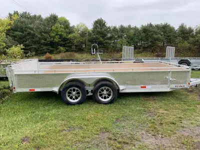 All Aluminum 7x16 TA 3500lb Axles w/ EZ Lube Hubs Electric Brake on one axle, Aluminum Tube Frame, 1...
