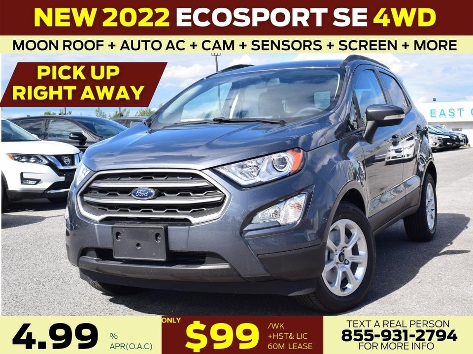  2022 Ford EcoSport SE 4WD| ROOF| SCREEN| HEATED SEATS| RMT START