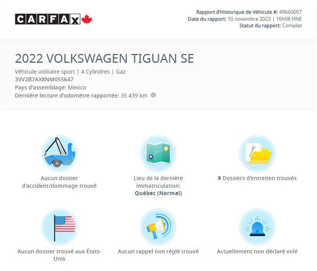 2022 Volkswagen Tiguan Comfortline 4MOTION | CARPLAY | CAMÉRA |  in Cars & Trucks in Laval / North Shore - Image 2